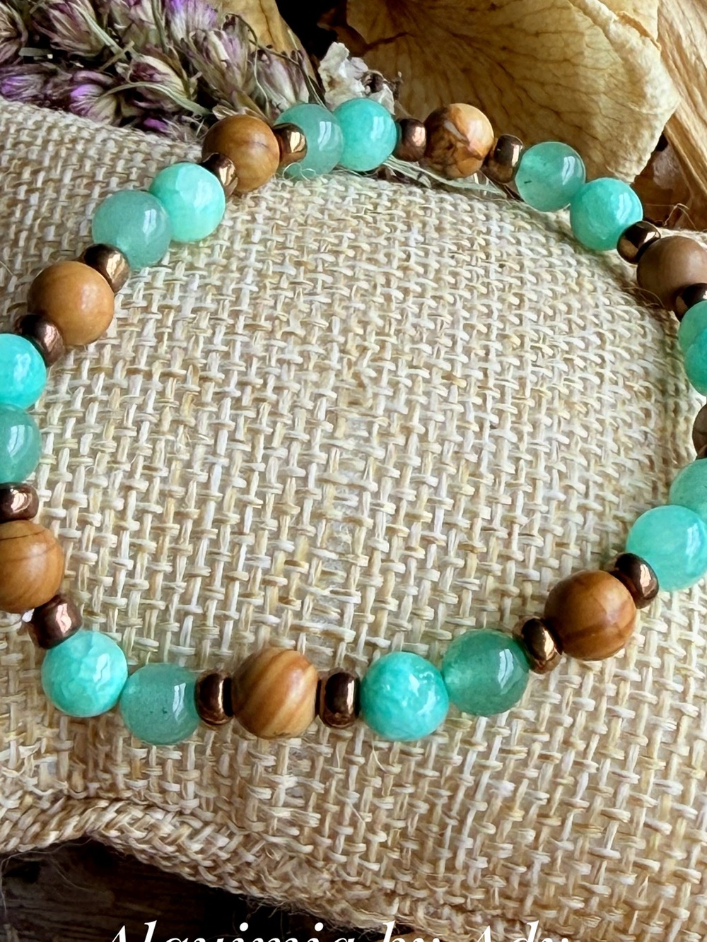 Alquimia Amazonite -Green, Jasper & Copper Bead Bracelet
